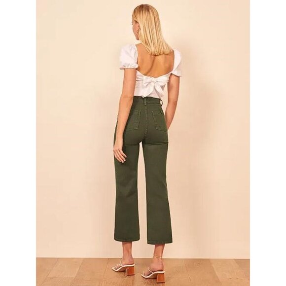 REFORMATION Women's Marine Jean Size 27 In Wash Army - Picture 3 of 14